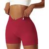 Coswind Pantaloncini Palestra Donna Sportivi Shorts Leggins Push Up Fitness Corti Modellanti a Vita Alta Yoga Rosso M