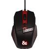 Konix Dungeons & Dragons Mouse gaming con cavo per PC - 6 pulsanti - Cavo di 1,8 m - Connessione USB - Nero e rosso