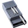 Retoo Ceppo Portacoltelli da 40 cm per 18 Coltelli, Professionale a Due Livelli, Universale per 6 Grandi Coltelli da Cucina, Cassetto per Utensili, Ufficio, Officina, Grigio