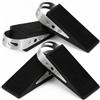 QWORK® Set da 4 zeppe in gomma per porta, zeppe fermaporta per impieghi gravosi, base antiscivolo, nere, adatte per porte pesanti, porte in vetro e altro