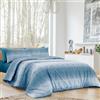 Dorian Home - Set Copripiumino Matrimoniale 250x210 con Sacco in 100% Puro Cotone + 2 Federe Cuscino Letto 50x80 con Patella di 18 cm (Drops Ottanio, Una Piazza e Mezza - 200x210 cm)