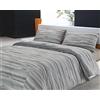 Dorian Home - Set Copripiumino Matrimoniale 250x210 con Sacco in 100% Puro Cotone + 2 Federe Cuscino Letto 50x80 con Patella di 18 cm (Laveno Grigio, Una Piazza e Mezza - 200x210 cm)