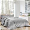 Dorian Home - Set Copripiumino Matrimoniale 250x210 con Sacco in 100% Puro Cotone + 2 Federe Cuscino Letto 50x80 con Patella di 18 cm (Drops Grigio, Una Piazza e Mezza - 200x210 cm)