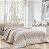 Dorian Home - Set Copripiumino Matrimoniale 250x210 con Sacco in 100% Puro Cotone + 2 Federe Cuscino Letto 50x80 con Patella di 18 cm (Drops Beige, Una Piazza e Mezza - 200x210 cm)