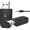 Vinmooog usb ricevitore bluetooth trasmettitore per tv adattatore chiavetta BT5.0 con 3.5mm AUX per PC/Cuffie/Altoparlanti/Autoradio/Stereo