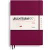 LEUCHTTURM1917 370731 Agenda settimanale e taccuino 2025, Master A4+, copertina rigida, agenda da 12 mesi, a righe, colore: rosso