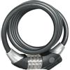 ABUS Raydo Pro 1450/185 serratura a spirale + supporto TexKF - Serratura a combinazione con cilindri LED illuminati - Livello di sicurezza 4-185 cm, nero