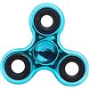 Toyland® Fidget Hand Spinner - Sollievo da Stress e ansia - Colori Assortiti (Turchese Metallizzato e Anelli Neri)