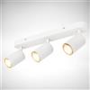 B.K.Licht - Lampada da soffitto orientabile, plafoniera GU10, lampada a 3 luci, lampada per soggiorno, lampada per camera da letto, lampada per cucina, lunghezza 39 cm, bianco
