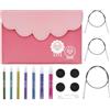KnitPro Set ferri intercambiabili Zing - Coppie di ferri circolari da 7x10 cm con accessori Set Zing Midi, codice colore per principianti, professionisti e confezione regalo