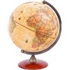 Exerz 30cm Mappamondo Antico - Mappa Inglese - Base In Legno - Globo Decorazione/Educazione/Geografica - Mappa Morden Con Colore Antico - Diametro 30cm