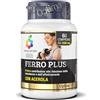 Optima Naturals Colours of Life Ferro Plus - Integratore di Ferro - Favorisce le Funzioni del Sistema Immunitario, Riduce la Stanchezza e la Fatica - Senza Glutine e Vegano, 60 Compresse