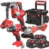 Milwaukee Kit 18V trapano a percussione + tassellatore + smerigliatrice + avvitatore ad impulsi 1/4 HEX M18 BLPP4-503 Milwaukee