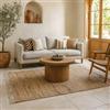 DEGHI Tappeto 170x120 cm in juta e cotone naturale con frange