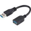 CABLEPELADO Cavo prolunga USB 3.0 Super Speed, cavo prolunga USB tipo A maschio femmina, alta velocità 5 Gbps per stampante, mouse, tastiera, hub, pendrive,telecomando PS, HDD, computer, nero, 50 cm