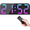 Koolertron Orologio da Parete Digitale Mini con Telecomando, 9.5 Moderni Orologio Sveglia Digitale con 8 Stili colori LED Display, 3 Allarme,Conteggio su/Giù,Ora,Data,Temperatura per Casa Cucina