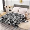 Highdi Coperta Pile Divano Plaid, Morbida Coperte per Letto Singolo Matrimoniale Soffice e Calda Coperta Pile Invernale per Bambini Adulti (150x200CM,Stampa zebrata)