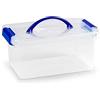 Acan Plastic Forte - Contenitore in plastica con coperchio blu e manico, dimensioni: 29 x 18,5 x 13 cm, capacità 4 litri, con coperchio per organizzare la casa