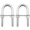 ZONADAH 2 bulloni a U M8 100 x 37 mm in acciaio inox 304 con piastre dadi, accessori per bulloni a U, bulloni a forma di U, staffe a U per barche, hardware per autoveicoli