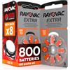 Udivita 800 Batterie per apparecchi acustici Rayovac Extra 13. - 100 lampadine da 8 batterie