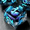 FONVGOGO et Dadi D&D per Dungeons and Dragons Set Dadi DND Poliedrici Nucleo Liquido Dadi in Resina Occhio di Drago 7 Pezzi DND Dice Set (Blu)