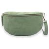 Ziona Marsupio in pelle scamosciata, con chiusura lampo dorata, da donna, in velluto, verde menta, Vintage