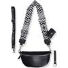 Blade Marsupio da donna in vera pelle, elegante borsa a tracolla da donna, con 2 spallacci regolabili rimovibili, tasca sul petto da donna, Nero Opzione 4, s, Marsupio