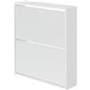 ML DESIGN modern living ML-Design Scarpiera Moderna Bianca con 2 Scomparti per 6 Paia di Scarpe Armadietto con Specchio 63 x 17 x 67 cm in Legno Mobiletto Portascarpe Ribaltabile da Ingresso Mobile Salvaspazio per Corridoio