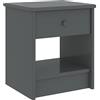 THOYTOUI Libreria,Comodini, Tavolini per divani, Tavolini per camere da letto/spazi stretti,Comodino Grigio Scuro 35x30x40 cm in Legno Massello di Pino