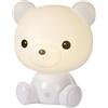 LUCIDE DODO BEAR - Lampada da tavolo per camerette dei bambini, LED 3 StepDim, 1 x 3 W, 4000 K, colore: Bianco