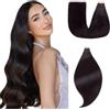 Einbeauty Extension Capelli Veri Biadesivo 40cm 40g Nero Naturale Invisibile (16 Pollici, 1B#)