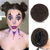 Sofeiyan 2Pcs Mini Chignon per Capelli con Clip ad Artiglio Disordinato Orecchie di Gatto Capelli Estensione Ondulato Sintetica Ciambella Updo Pezzi di Capelli per Donne, Marrone Medio
