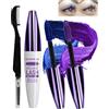 LYSdefeu Mascara in fibra di seta colorata 5D, impermeabile, con spazzola a pettine per ciglia, 2 colori blu e viola, waterproof mascara, allungabile, voluminoso, durevole, per cosplay, feste, uso colorato,