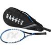 Raquex Borsa per racchette da tennis, blu o nera, custodia per racchette da tennis, borsa per racchette da squash e badminton per due racchette e accessori con tracolla (Nero)