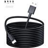 ACAGET 5M Cavo Micro USB per XIAOMI Camera 2K/Pro,per XIAOMI Mi 360° Camera (1080p),Cavi di Prolunga di Alimentazione Telecamere di Sicurezza per XIAOMI Mi/YI/Cloud Camera,Wyze/Nest/Arlo Q/Furbo Dog Cam,Nero