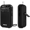 XHDATA D220 Radio Portatile FM AM SW, radiolina portatile FM, Mini Radio Portatile con jack per cuffie, Supporta Batterie ricaricabile (AA), per Casa, Regalo, Famiglia, Anziani (Nero)
