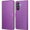 Ganbary Cover Compatibile con Samsung Galaxy A55 5G, Premium Pelle PU Flip Libro Custodia per Samsung Galaxy A55 5G [Protezione Completa] [Slot per Scheda] [Funzione di Supporto], Viola