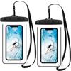 XIASHENG 2 Pezzi Custodia Impermeabile Smartphone,Busta Cellulare,Protezione Acqua Cellulare Custodia Telefono Subacquea,Cover Waterproof per Andare Sott'acqua,Compatibilità per iPhone/Samsung etc-Nero