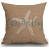 Smooffly Federa per cuscino con motivo Seas the Day, stile vintage, con stella marina su tela, decorazione per la casa, per uomo/donna, soggiorno, camera da letto, divano, sedia, 45 x 45 cm