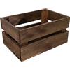 Creative Deco Grande cassa in legno marrone con manici | 30 x 20 x 15 cm | Scatola regalo | Vintage Farmhouse Display Basket