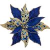 Oairse 4PCS Grandi Fiori di Stella di Natale Glitterati 12/30cm Blu Fiori di Natale Artificiali con Stelo Lungo Decorazioni per Albero di Natale per Ornamenti Albero di Natale Matrimonio Capodanno