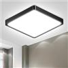 LQWELL® Plafoniera Lampada da soffitto a LED, IP44 Lampada da bagno impermeabile Quadrata piatta 18W 6000K 1600LM Sottile per soggiorno Bagno Camera da letto Cucina Seminterrato Ufficio, 220 * 24mm