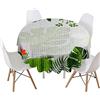 Highdi Tovaglia Rotonda Antimacchia, Tavolo Circolare Copertura Antipolvere Impermeabile Moderna Tovaglia Tonda per Buffet, Matrimonio, Ristorante, Festa (Verde Tropicale,Diametro 180cm)