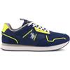 U.S. POLO ASSN. Scarpe U.S. Polo Sneaker Running Nobil 004 in Ecopelle e Tessuto Blu US22UP23, Multicolore, 43 EU