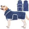 Hjyokuso Accappatoio Cane Microfibra, Asciugamano Per Cani Ultra Assorbente Piccoli Medio Grande Taglia, Accappatoio Da Asciugatura Rapida Regolabile Per Fare Il Bagno, Nuotare - Blu XS