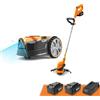 LawnMaster OcuMow™ Robot tagliaerba senza filo perimetrale e tagliabordi, taglia superfici di prato da 200 a 300 m² con 2 cariche complete della batteria, Evita gli ostacoli, basso livello di rumore