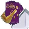 Afie M5-507 - Set di 5 biglietti identici per auguri in oro dorato, 13,5 x 8,5 cm + 5 buste bianche 14 x 9 cm, motivo: Felice Anno Nuovo, tappo e bottiglia di champagne, create stampate, made in France