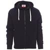 PAYPER Portland Felpa con Cappuccio da Uomo Manica Lunga a Giro Misto Cotone Chiusura Zip Intera Polsini Vita in Costina Elasticizzata Blu Navy (S)