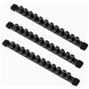 ACEBON Set Porta Bussole 1/2 (12,5 mm), 3 Barre con 36 Clip, Supporto per Bussole Metriche e SAE, Organizer per Cassetta Attrezzi, Officina e Garage