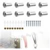 0XBIT Ganci Appendiabiti, 8 Pezzi Ganci Accappatoio Bagno in Argento, Ganci Appendini da Muro in Acciaio Inossidabile, con Accessori di Montaggio, per Camere da Letto, Cucine e Bagni